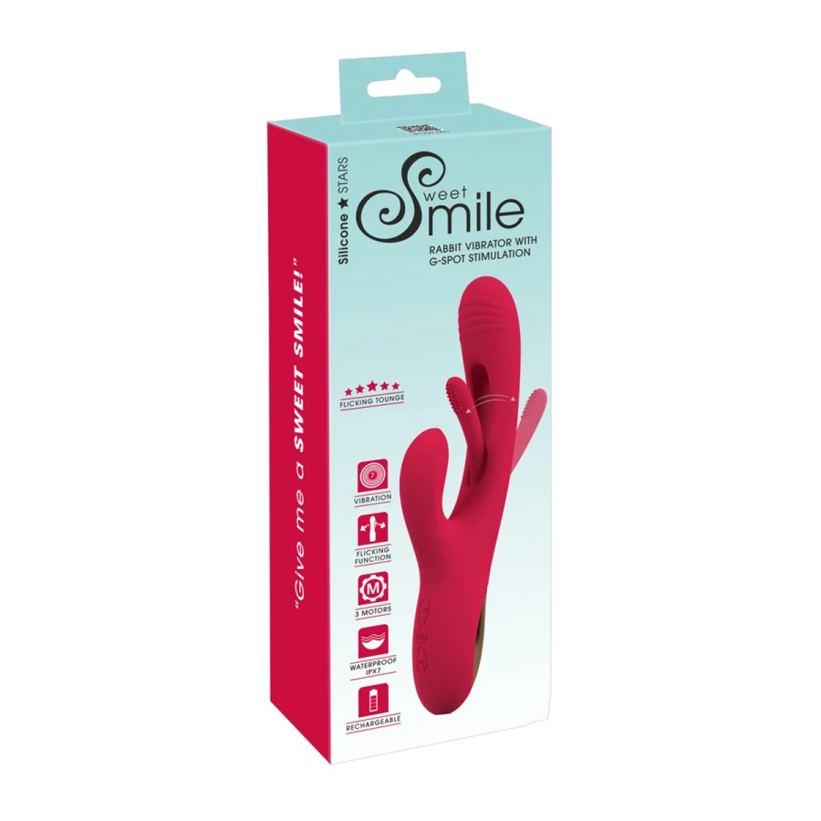 Vibro rabbit avec langue oscillante - Sweet Smile