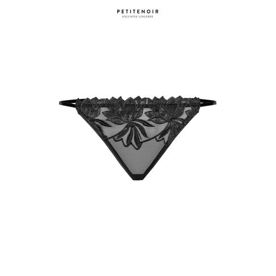 Slip échancré tulle et broderies