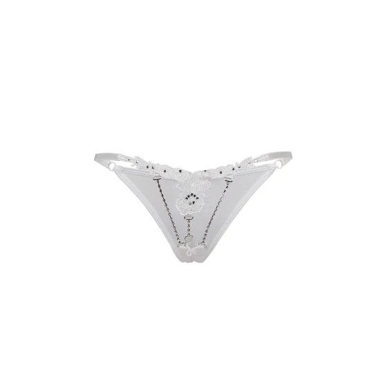 String ouvert à strass blanc