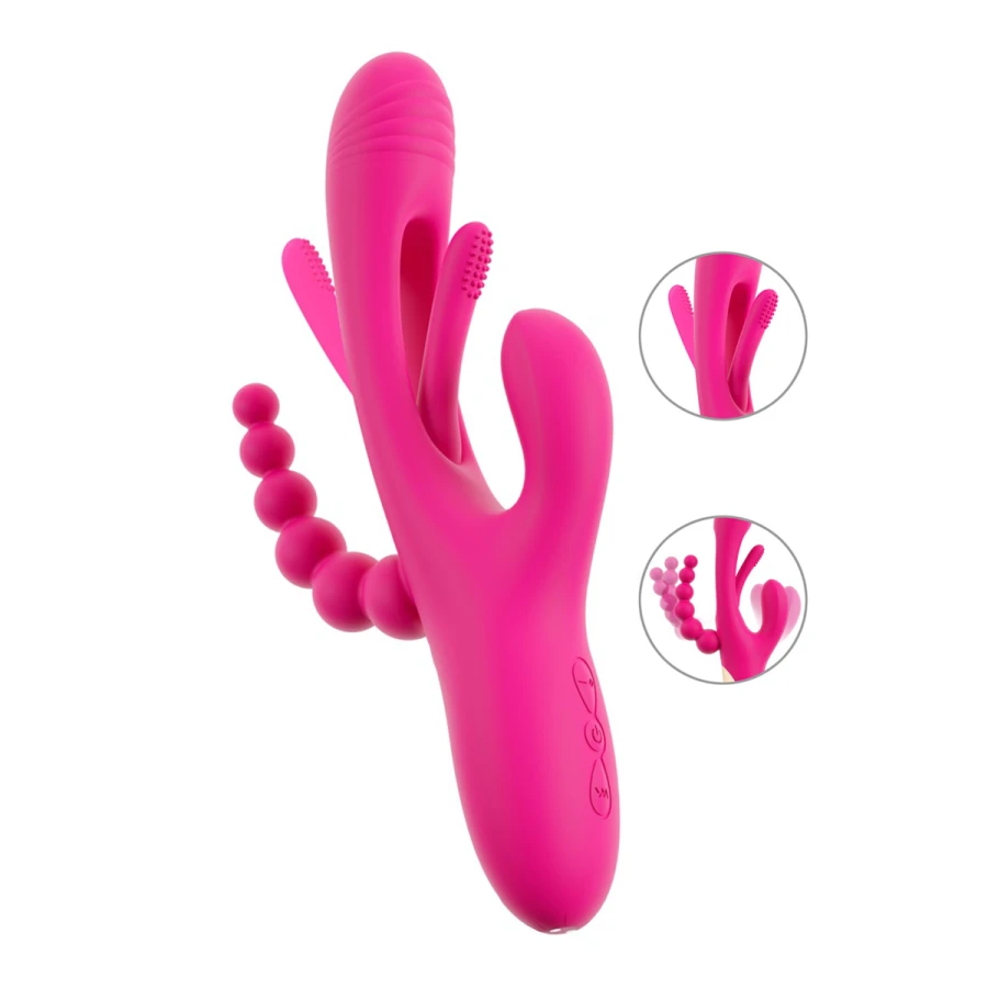 Triple vibro avec langue oscillante - Sweet Smile