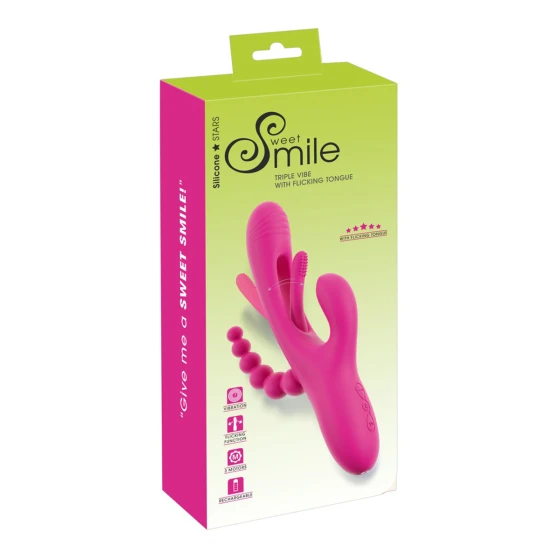 Triple vibro avec langue oscillante - Sweet Smile