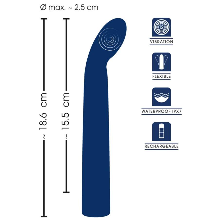 Vibro point G flexible 18,6 x 2,5 cm - Sweet Smile