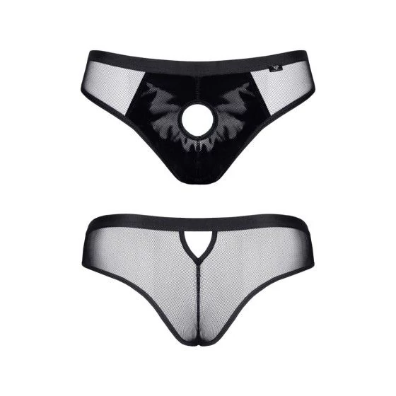 Slip type brésilien noir ouvert - Regnes