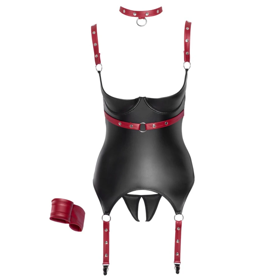 Ensemble ouvert avec collier et menottes - Cotelli BONDAGE