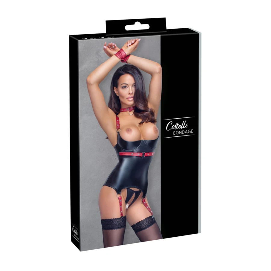 Ensemble ouvert avec collier et menottes - Cotelli BONDAGE