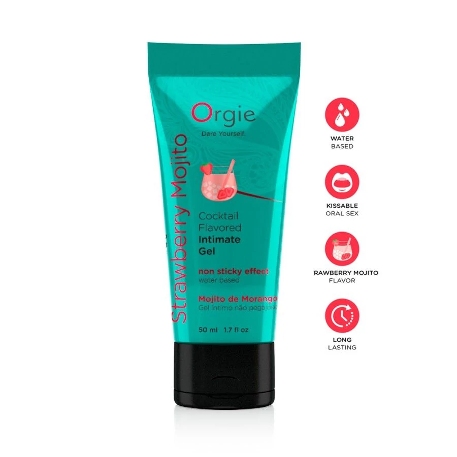 Gel intime Lube Tube Cocktail Fraise Mojito 50ml Gel intime Lube Tube Cocktail Fraise Mojito 50ml
