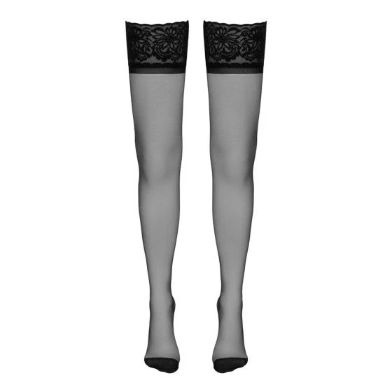Bas autofixants couture noir 1 - Cotelli Legwear