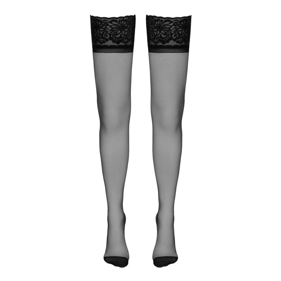 Bas autofixants couture noir 1 - Cotelli Legwear