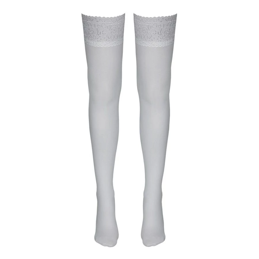Bas autofixants blanc - Cotelli Legwear