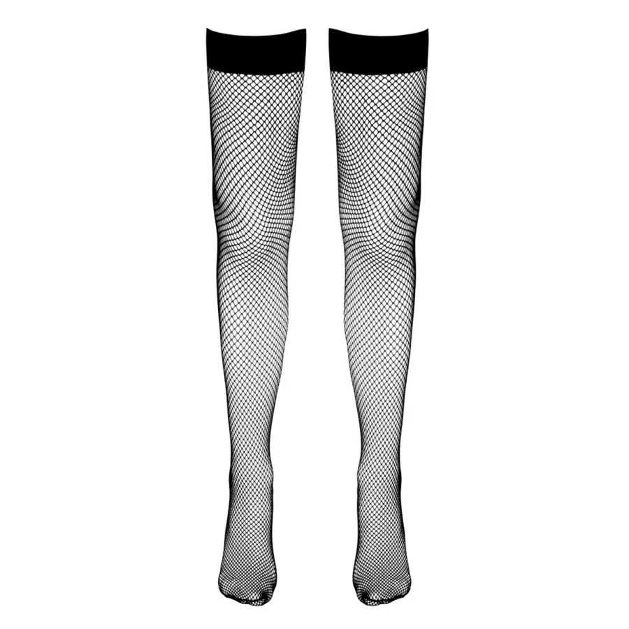 Bas résille autofixants noir - Cotelli Legwear