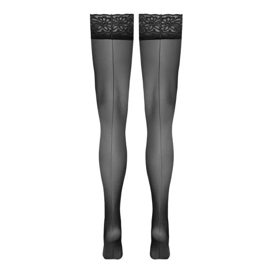 Bas autofixants noir Hold up 3 - Cotelli Legwear