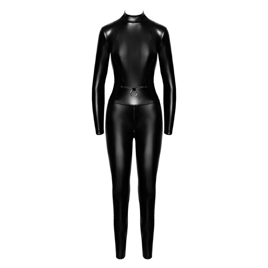 Combinaison intégrale Caged avec anneaux F319 wetlook