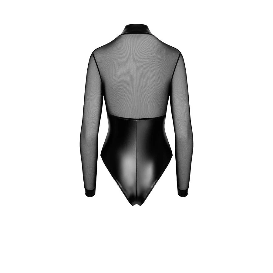 Body Edge zippé avec anneaux F321 wetlook et tulle