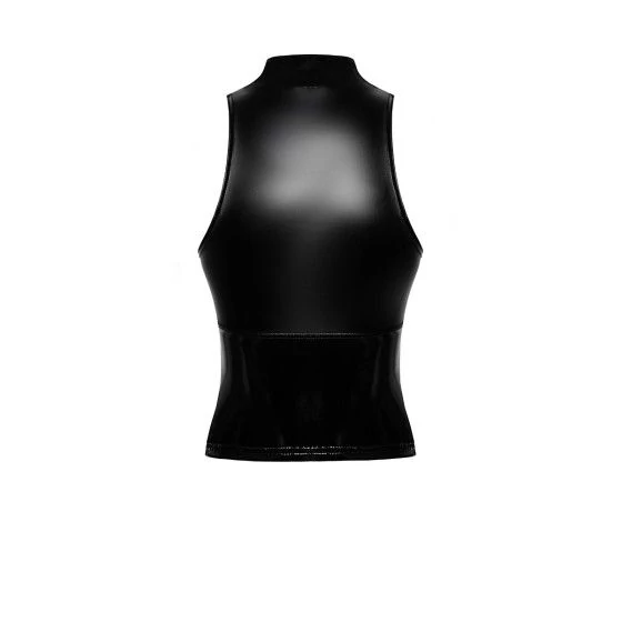 Top zippé Glam F324 vinyle et wetlook Top zippé Glam F324 vinyle et wetlook