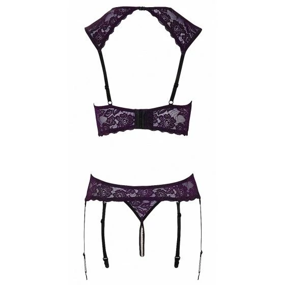 Ensemble lingerie ouverte violet - Cotelli Lingerie Ensemble lingerie ouverte violet - Cotelli Lingerie