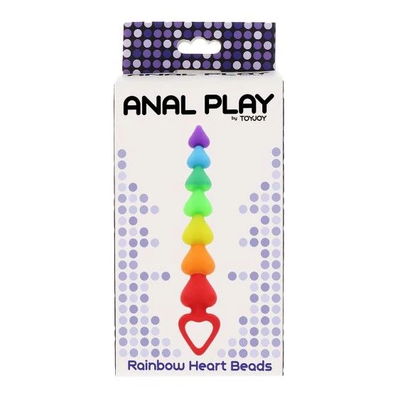 Stimulateur anal Rainbow Heart Beads - Toyjoy